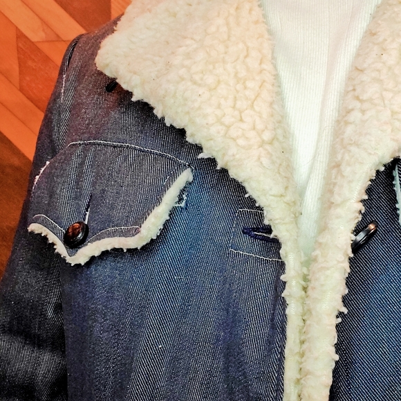 VTG 70's Sears Denim Sherling Trucker Coat - Picture 5 of 8